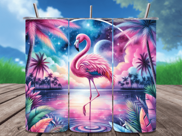 Download Tropical Galaxy Flamingo Tumbler Wrap - Wrap Collection