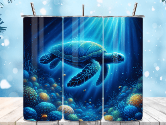 Download Deep Blue Sea Turtle PNG Tumbler Wrap - Wrap Collection