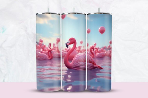 Download 3D Pink Flamingo Tumbler Wrap - Wrap Collection