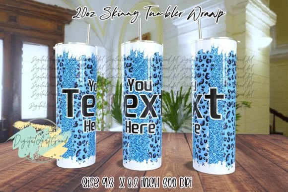 Download Blue Leopard Glitter PNG Tumbler Wraps - Wrap Collection