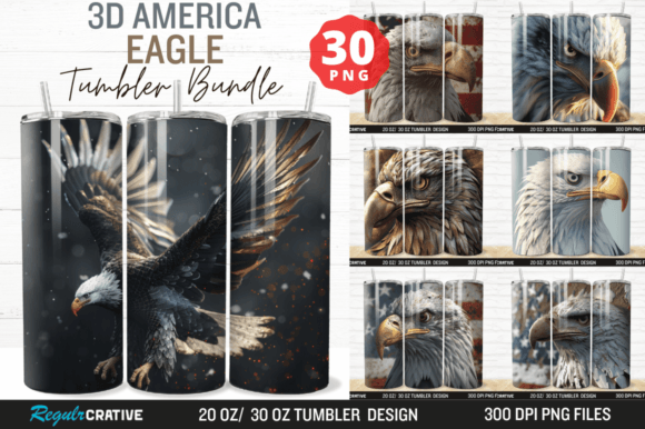 Download 3D America Eagle Tumbler Wrap Bundle - Wrap Collection