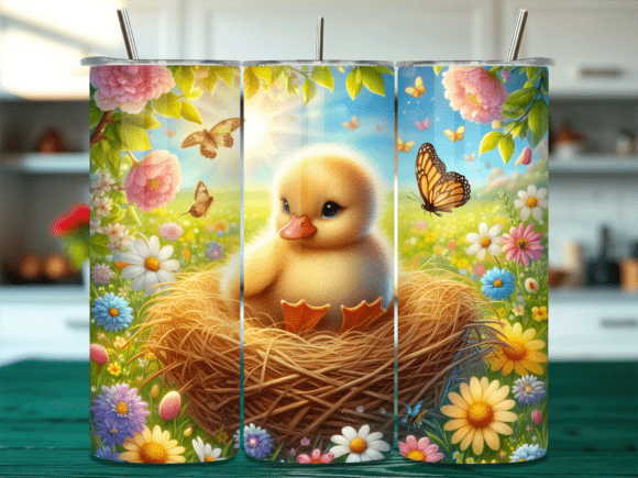 Download Cute Duckling Bird Nest Tumbler Wrap - Wrap Collection